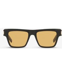 Womens Accessories Sunglasses Saint Laurent Synthetic Sl469 Rectangular-frame Acetate Sunglasses in Black 
