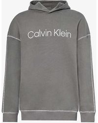 Calvin Klein - Lounge Brand-embroidered Cotton-jersey Hoody - Lyst