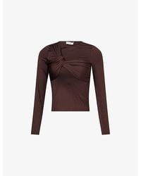 4th & Reckless - Cora Knot-Front Stretch-Woven Top - Lyst