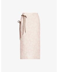 Simone Rocha - Floral-Print Quilted Satin Pencil Skirt - Lyst