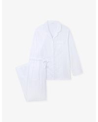 The White Company - Striped Regular-Fit Cotton-Sateen Pyjama Set - Lyst