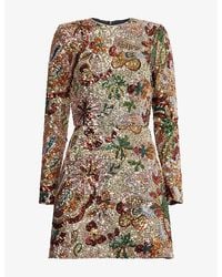 Nadine Merabi - Camille Sequin Woven Mini Dress - Lyst