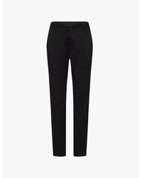Arne - Slip-Pockets Drawstring-Waistband Tapered-Leg Tailored-Fit Stretch-Cotton Trousers - Lyst