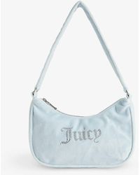 Juicy Couture - Rhinestone-embellished Velour Shoulder Bag - Lyst