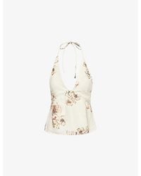 SIR. - Freja Floral-Pattern Linen Halterneck Top - Lyst