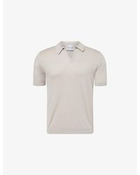 John Smedley - Noah Sea Island Open-Collar Cotton Polo Top - Lyst