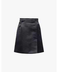 Nina Ricci - A-line Split-hem Satin Mini Skirt - Lyst