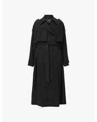 AllSaints - Linnie Belted Woven Trench Coat - Lyst