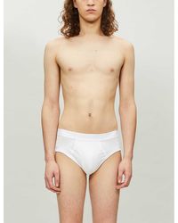 Sunspel - Superfine Branded-waistband Cotton-jersey Briefs Xx - Lyst