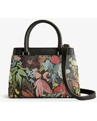 Ted Baker - Beaticn Floral-print Faux-leather Top-handle Bag - Lyst
