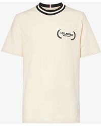 Tommy Hilfiger - Logo-embroidered Crewneck Cotton-jersey T-shirt - Lyst