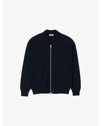 Sandro - Ribbed-Collar Regular-Fit Cotton-Blend Knitted Jacket - Lyst