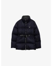 Prada - Loden Belted Shell-Down Puffer Jacket - Lyst