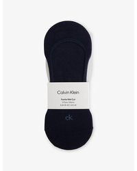 Calvin Klein - Branded Set Of Three Cotton-Blend Socks - Lyst