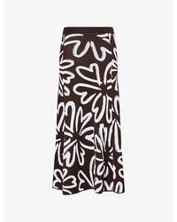 Yasmina Q - Salma Floral-Print Knitted Midi Skirt - Lyst