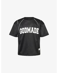 GODMADE - Logo-Print Perforated Jersey T-Shirt - Lyst