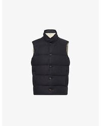 Eleventy - High-Neck Padded Linen Gilet - Lyst