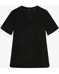 Ted Baker - Kerika V-neckline Short-sleeve Woven T-shirt - Lyst