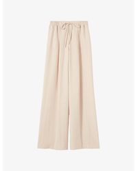 Claudie Pierlot - Wide-Leg Elasticated-Waist Woven Trousers - Lyst