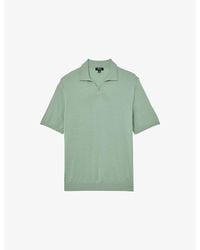 Reiss - Duchie Open-Collar Merino-Wool Polo - Lyst