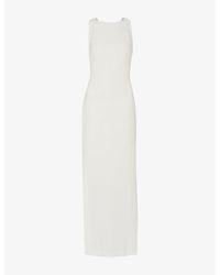Whistles - Tie Back Slim-Fit Stretch-Crepe Maxi Dress - Lyst