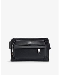 BOSS - Logo-Emed Leather Cross-Body Bag - Lyst