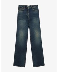 Reiss - Andi Bootcut High-Rise Stretch-Denim Jeans - Lyst