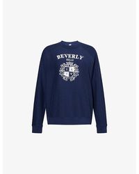 Sporty & Rich - Bh Crest Soft Round-Neck Cotton-Blend Sweatshirt - Lyst
