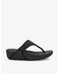 Fitflop - Lulu Glitter Rhinestone-Embellished Woven Sandals - Lyst