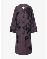 Erdem - Embellished Wool-Blend Long Coat - Lyst