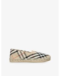 Burberry - Check Mews Linen Espadrilles​ - Lyst