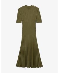 Reiss - Harriet Short-Sleeved Knitted Midi Dress - Lyst