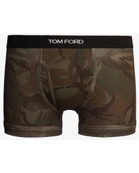 Tom Ford - Branded-waistband Camouflage-print Stretch-cotton Boxer Briefs X - Lyst