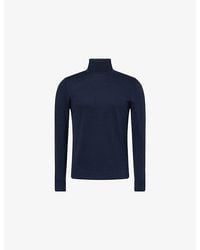 Sunspel - Roll-Neck Half-Zip Knitted Merino-Wool Jumper - Lyst