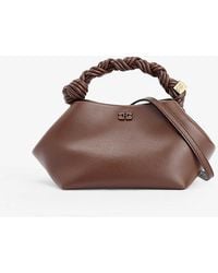Ganni - Bou Small Recycled-leather Blend Top-handle Bag - Lyst