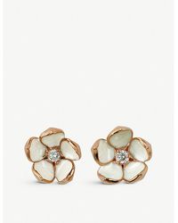Shaun Leane - Cherry Blossom Silver Rose-gold Vermeil And Diamond Stud Earrings - Lyst