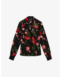 Ted Baker - meggha Floral-print Fitted Woven Shirt - Lyst