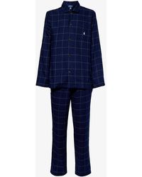 Polo Ralph Lauren - Checked Brand-embroidered Cotton Pyjama Set - Lyst