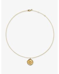 Monica Vinader - Initial B Stamp 18Ct Vermeil Necklace - Lyst