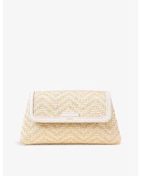 Aspinal of London - Evening Raffia And Leather Clutch - Lyst