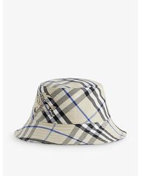 Burberry - Check-pattern Cotton-blend Bucket Hat - Lyst