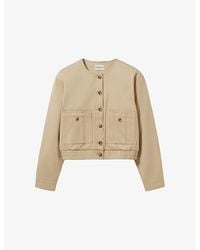 Claudie Pierlot - Patch-Pocket Cropped Cotton Jacket - Lyst