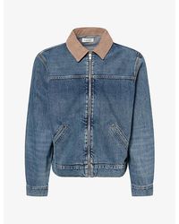 FRAME - Contrast-Collar Relaxed-Fit Denim Jacket - Lyst