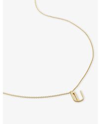 Monica Vinader - Initial U 18Ct-Vermeil Plated 925 Sterling Necklace - Lyst