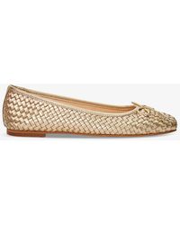 Dune - Heights Bow-embellished Woven Leather Ballet Flats - Lyst