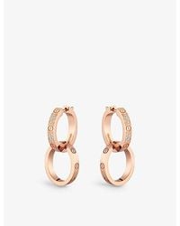 Cartier - Love 18Ct Rose- And 0.13Ct Diamond Hoop Earrings - Lyst
