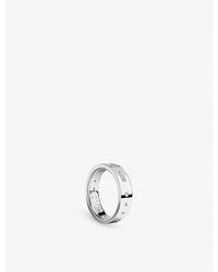 Apm Monaco - Love Rhodium Plated Alloy And Cubic Zirconia Ring - Lyst