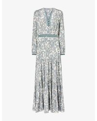 Veronica Beard - Sama Paisley-Print Silk-Blend Maxi Dress - Lyst
