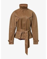 Oude Waag - Funnel-Neck Belted Cotton-Blend Jacket - Lyst