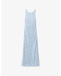 Claudie Pierlot - Sleeveless Open-Back Satin Midi Dress - Lyst